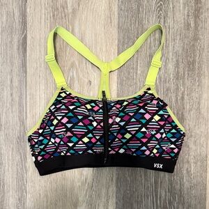 Victorias Secret VSX Sport 32B Geometric Print Sports Bra - Black and Yellow